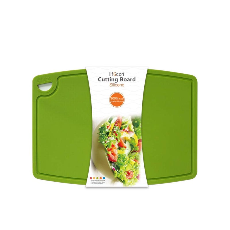 Liflicon Extra Large Thick Silicone Cutting Board 14.6'' x 10.43'' Chopping Board Flexible Cutting Mats Dishwasher Safe-Green - Image 1